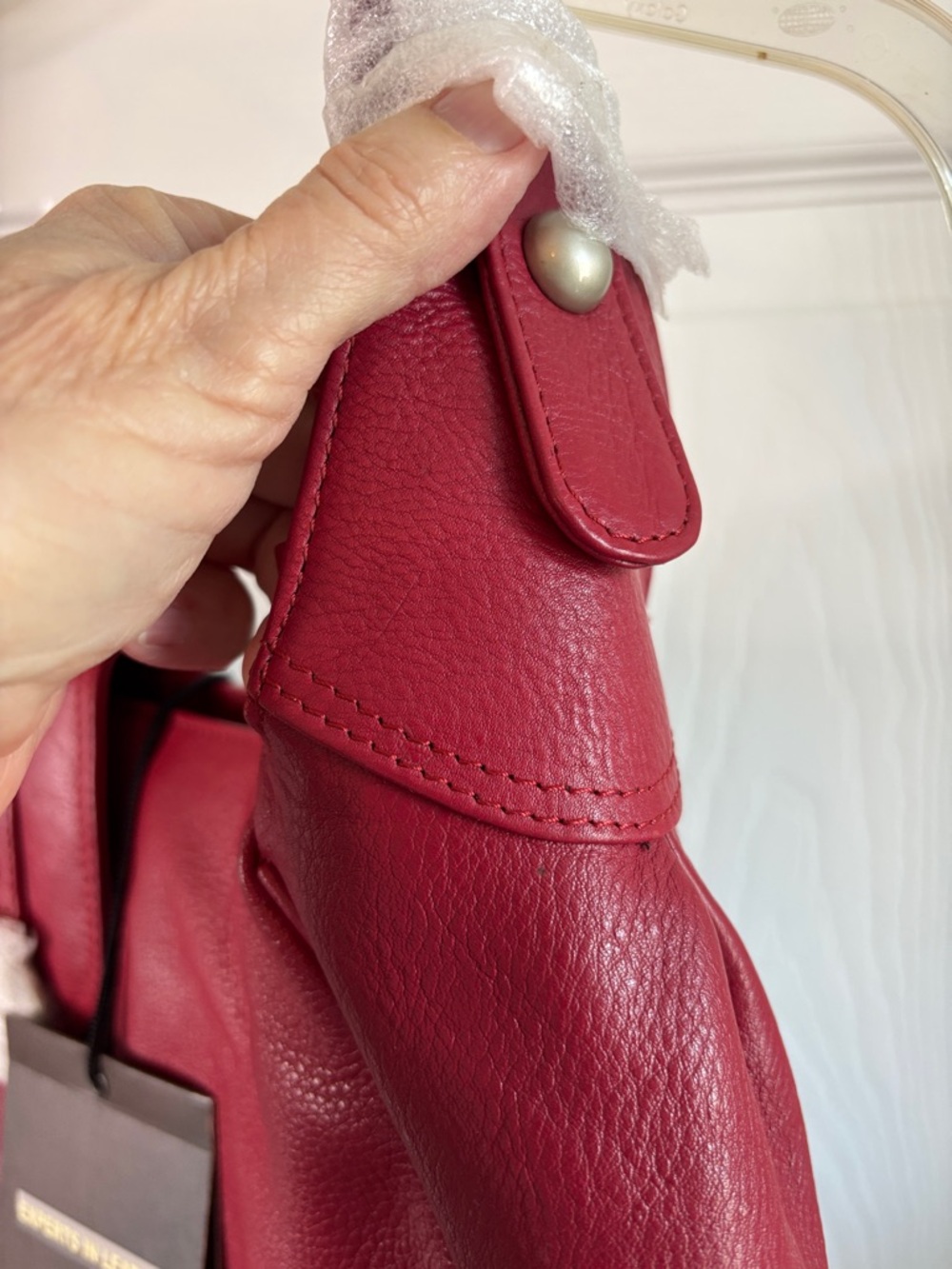 Red Leather Shoulder Bag - Picture 5 of 15
